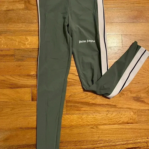 NWT PALM ANGELS TRAINING TRACK LEGGINGS SAGE WHITE S - Picture 8 of 10